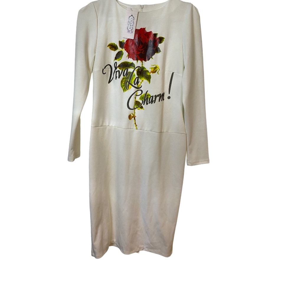 NWT viva La charm red roses white/cream dress bought from Nordstrom rack size M